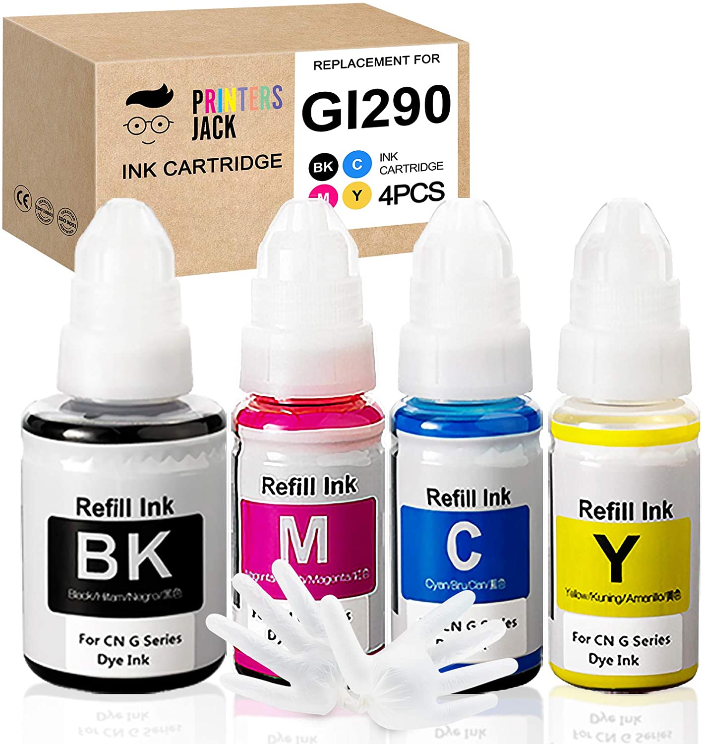 Printers Jack Compatible Canon GI-290 Refill Ink Bottle Kit for Canon - printers-jack