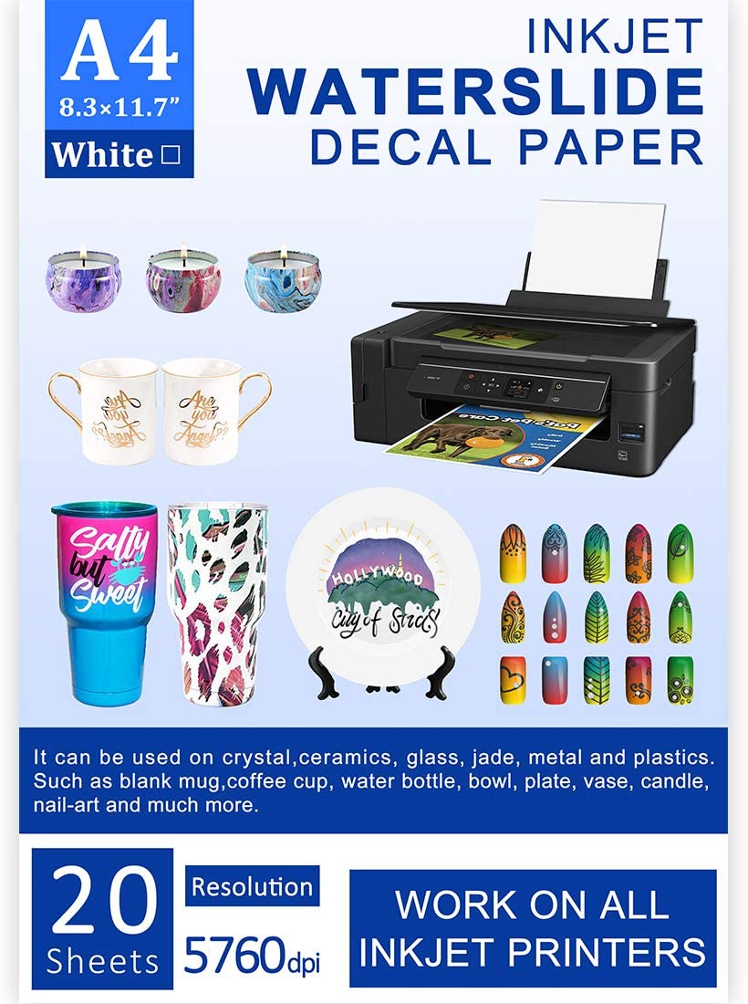 White Inkjet Waterslide Paper A4 (8.3 x 11.7) – printers-jack