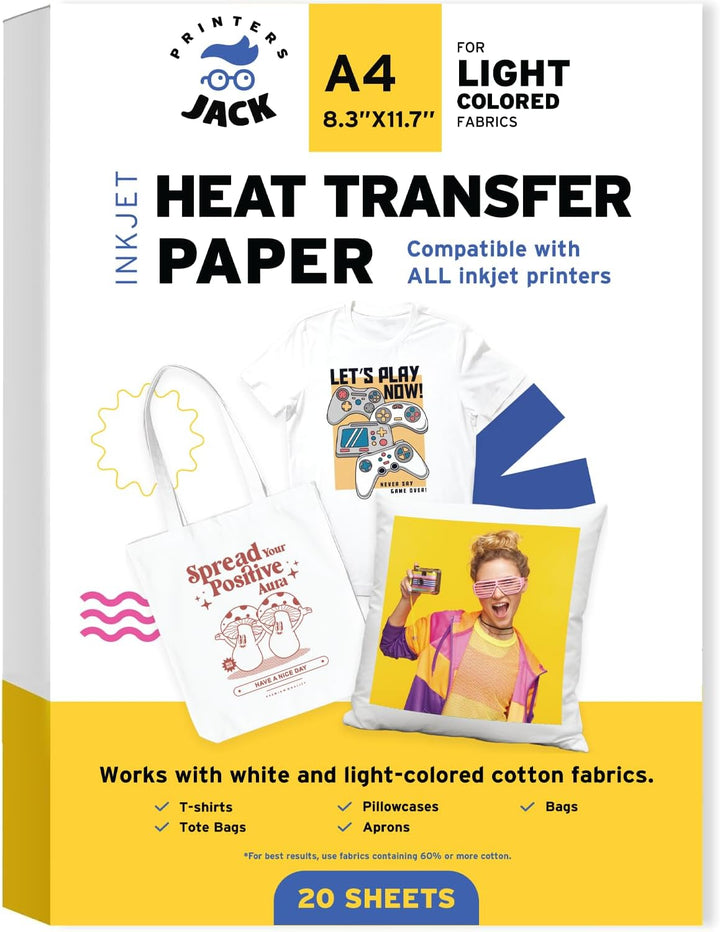 Iron-On Heat Transfer Paper for White and Light Fabric