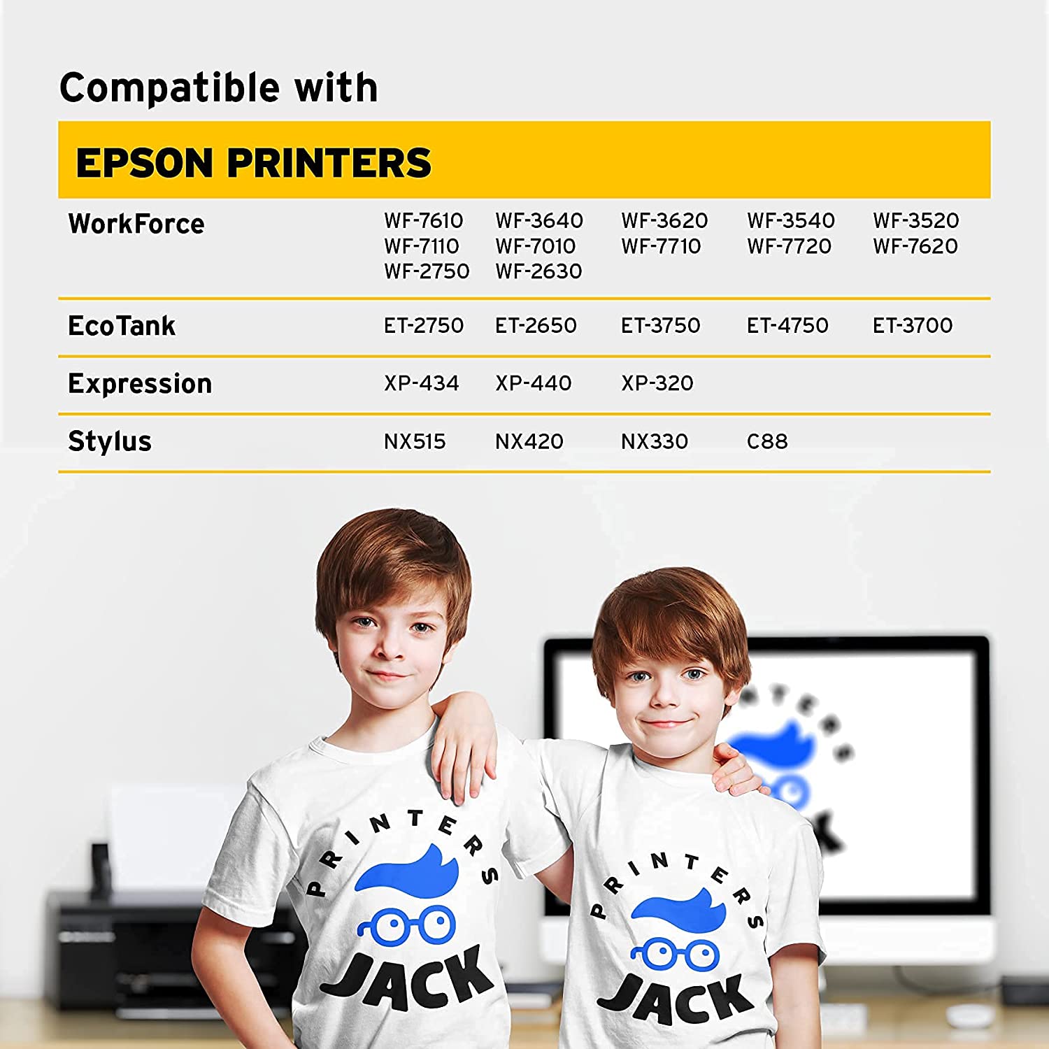 Printers Jack 4x100ml Sublimation Ink Auto Refill for Epson EcoTank Supertank Printers Et-2720 ET-4700 ET-2760 ET-3760 ET-4760 ET-2700 ET-2750 et