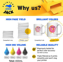 Black Printers Jack 4 Pack 400ML Sublimation Ink Replacement Colors - printers-jack