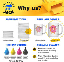 Cyan Printers Jack 4 Pack 400ML Sublimation Ink Replacement Colors