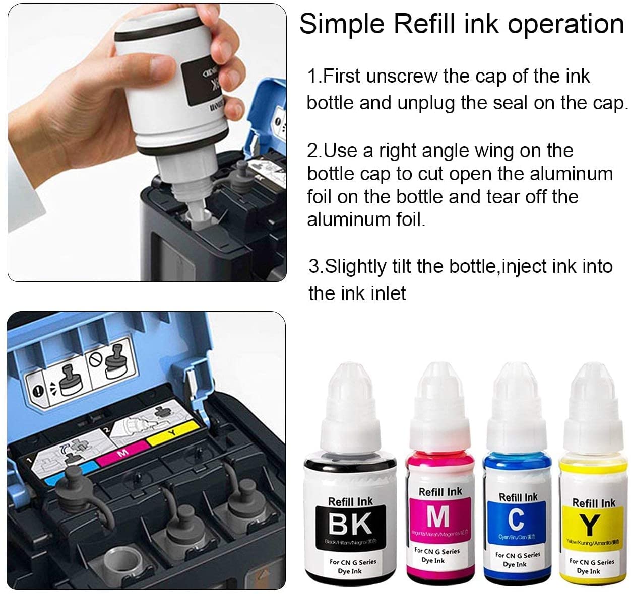 Printers Jack Compatible Canon GI-290 Refill Ink Bottle Kit for Canon