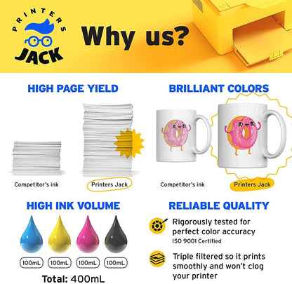Black Auto-Refill Anti-UV Printers Jack Sublimation Ink Refill for Epson EcoTank Supertank Printers - printers-jack