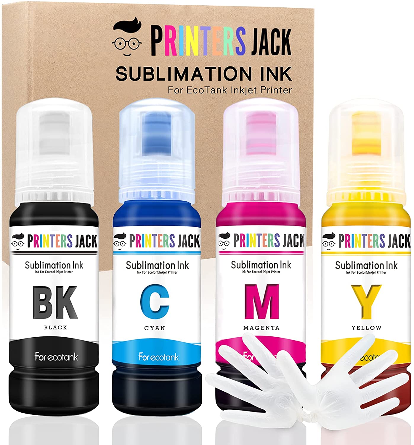 3PK Printers Jack Sublimation Ink Refill for Epson EcoTank Supertank  Printers
