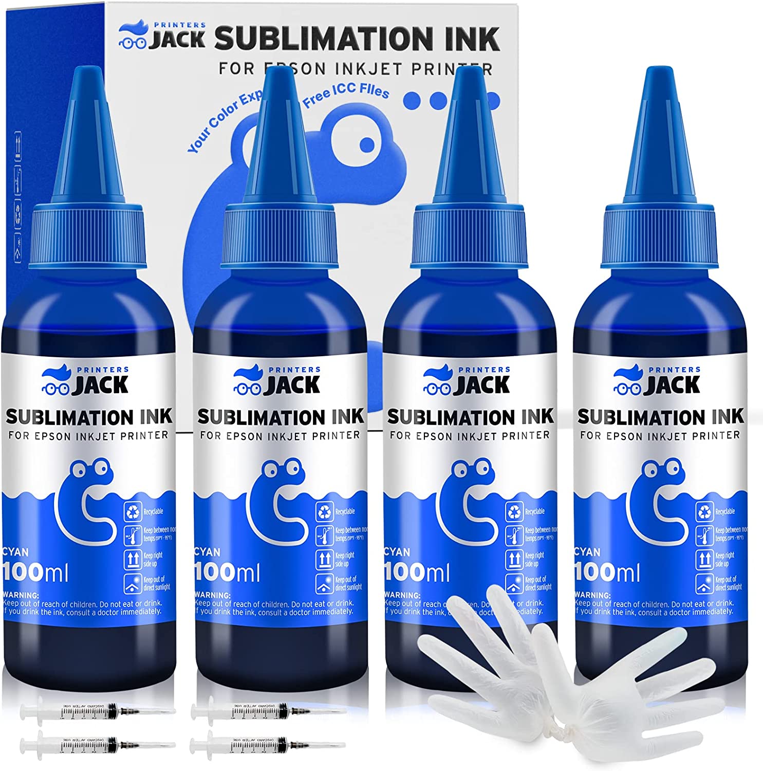 Printers Jack 400ML Sublimation Ink for Epson C88 C88+ WF7720 ET2720 ET4760  ET2760 ET2750 WF7820 Inkjet Printers Heat Press Transfer on Mugs, Plates,  Polyester …