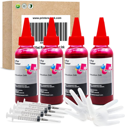 Magenta Printers Jack 4 Pack 400ML Sublimation Ink Replacement Colors